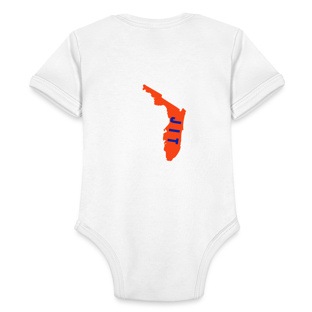 Organic Short Sleeve Baby Bodysuit Royal Swamp - white