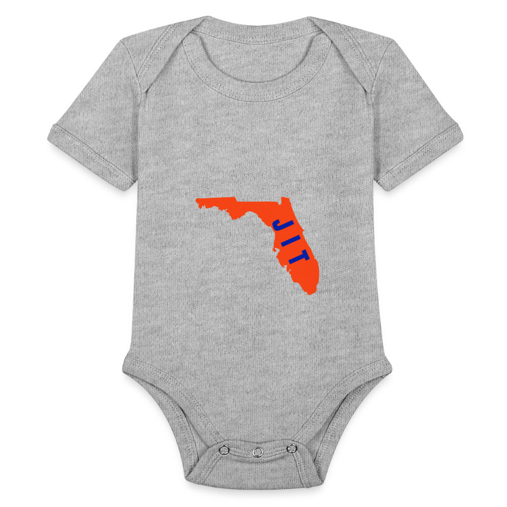 Organic Short Sleeve Baby Bodysuit Royal Swamp - heather grey