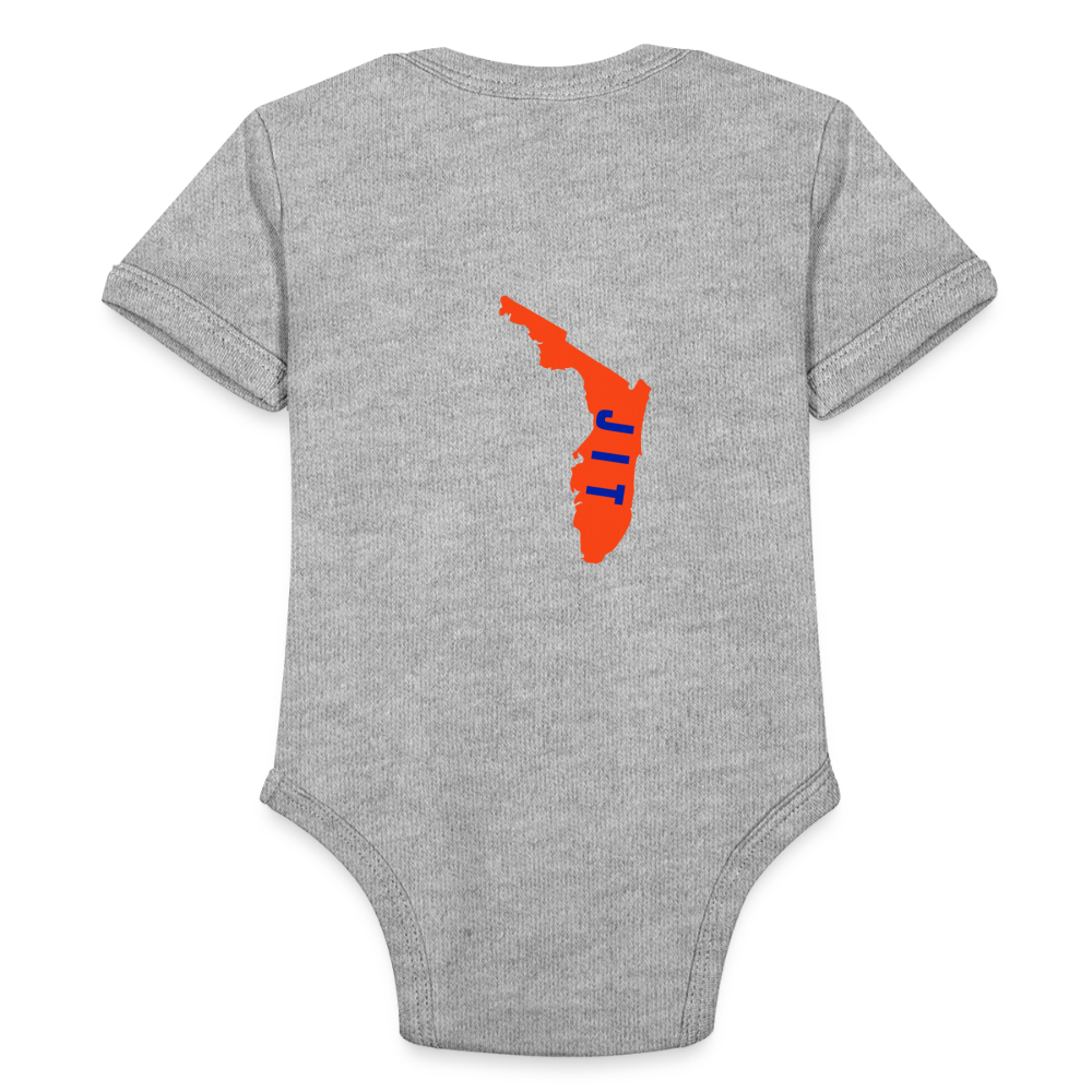 Organic Short Sleeve Baby Bodysuit Royal Swamp - heather grey